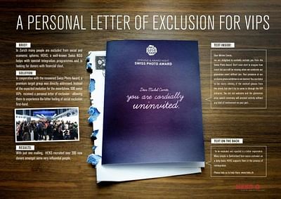 A PERSONAL LETTER OF EXCLUSION FOR VIPS - Publicidad