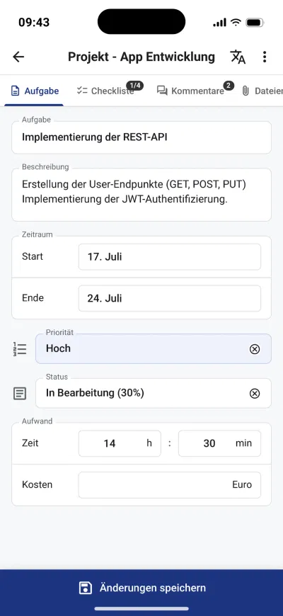 Aufgabenmanagement für den Anlagenbau, offline und synchron - Software Development