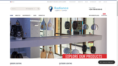 Radiance Lights & Lamps - Website Creatie