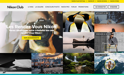 Nikon Club - CRM Platform / Community website - Création de site internet