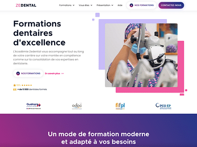 Plateforme e-learning Webflow | Zedental X Digidop - Ergonomie (UX/UI)