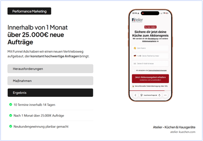 Atelier Küchen | 25.000€+ Umsatz in 1 Monat durch Funnel Ads - Social Media