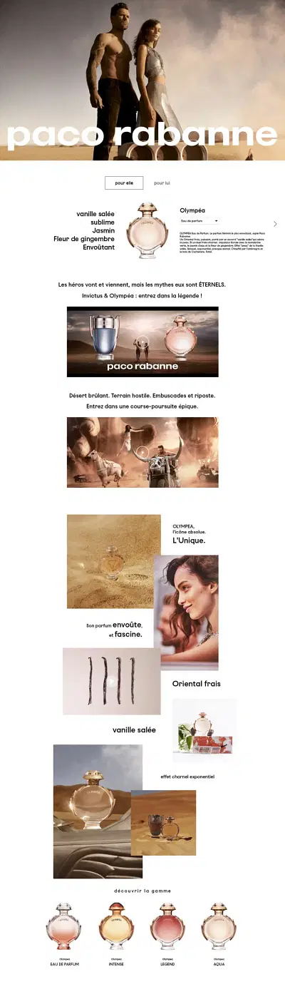 Landing Page Paco Rabanne - Création de site internet
