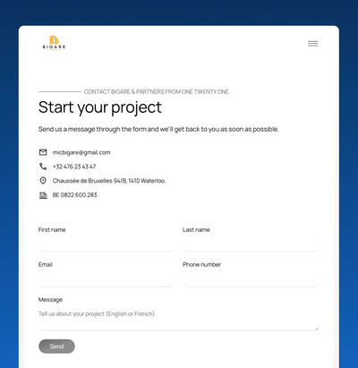 Site haut de gamme pour Bigare & Partners - Création de site internet