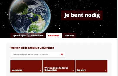 Nieuwe site voor een Universiteit van Nederland - Diseño Gráfico