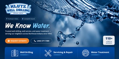 Klutz Well Drilling Website - Référencement naturel