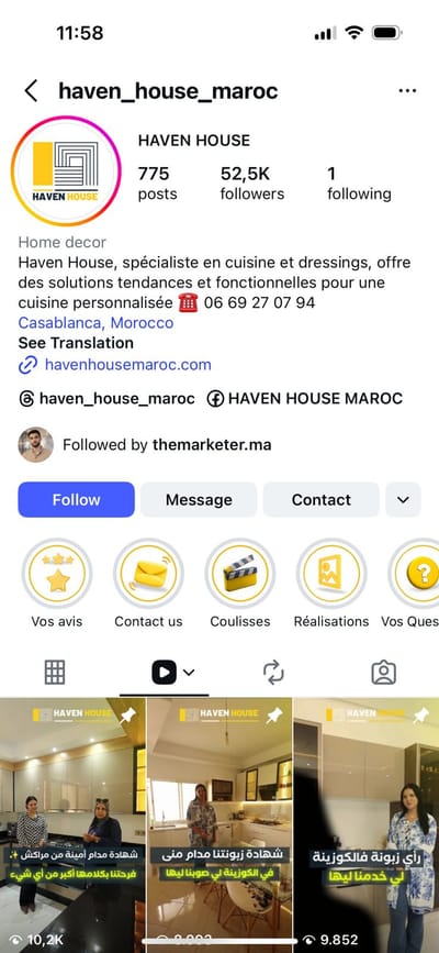 Gestion Social Media & Ads – Haven House Maroc - Community Management