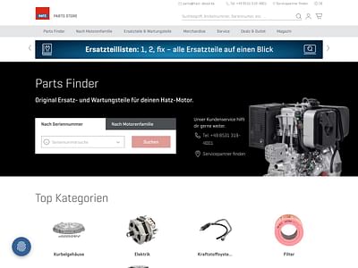 HATZ DIESEL - NEUENTWICKLUNG ONLINESHOP - E-commerce