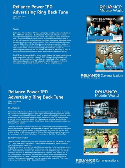 RING BACK TUNE - Advertising