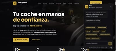 Demo: web de taller mecánico con agente de citas - Intelligence Artificielle