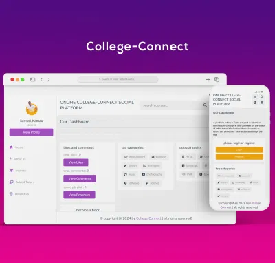 College Connect Web App for Studying - Website Creation