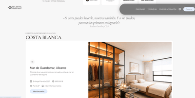 Proyecto web para inmobiliaria de lujo en Costa Blanca - Creación de Sitios Web