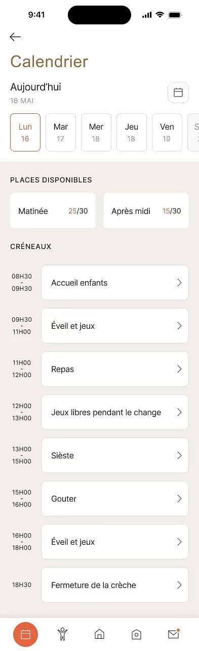 Application Crèche - Application mobile