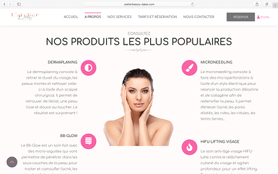 Site web pour Atelier Beauty Dakar - Creación de Sitios Web
