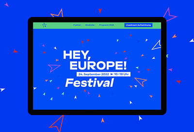 Eventdesign für das Hey, Europe!-Festival 2022 - Création de site internet