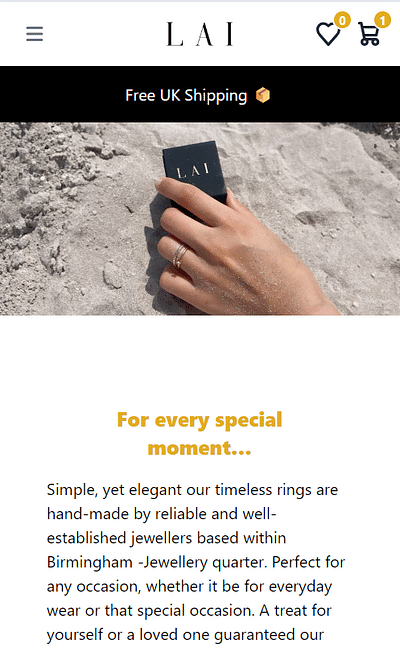 Custom E-commerce Website for LAI Jewellery - Web Application