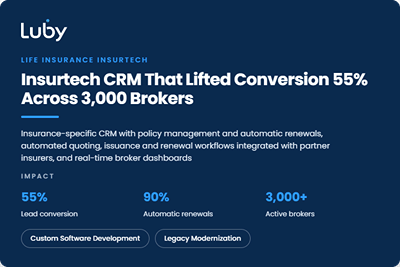 Insurtech CRM With Real-Time Broker Dashboards - Développement de Logiciel