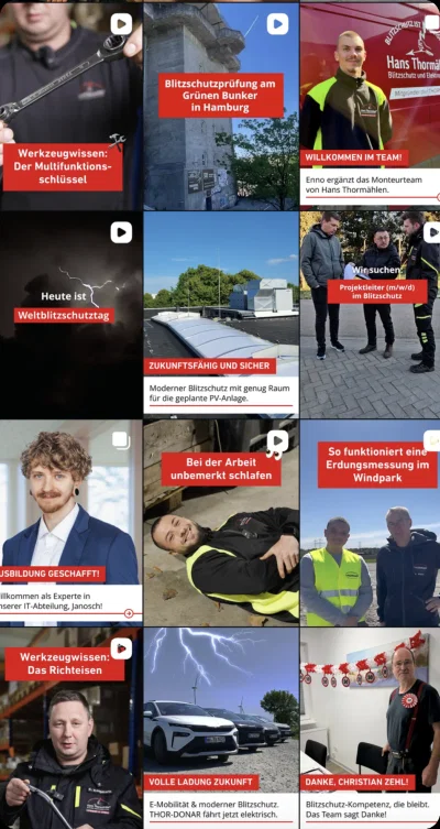 THORNAR Blitzschutz Employer Branding - Social Media