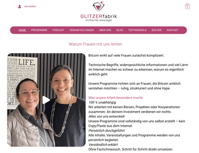 Glitzerfabrik - Bitcoin für Frauen - Webseitengestaltung