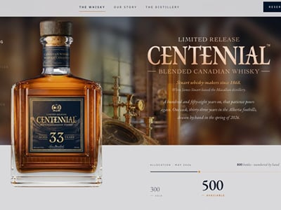 Centennial 33 launch website - Création de site internet