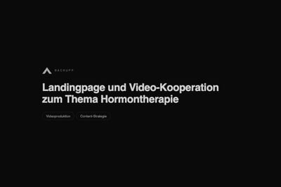 Landingpage und Video-Kooperation zum Thema Hormontherapie - Video Production
