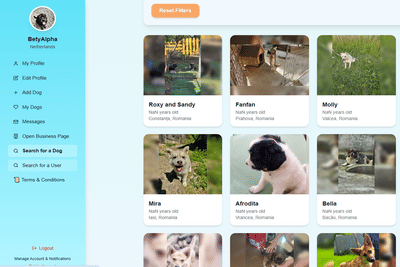 HaiducAdopt – online platform voor lokale hondenadoptie - Website Administratie