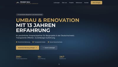 Website for a construction company in Switzerland - Création de site internet