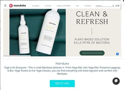 Manduka - Website Creatie