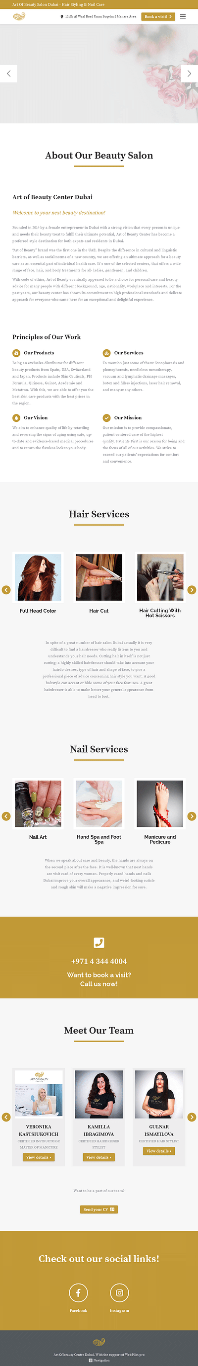 nails and hair artofbeautycenter - Creación de Sitios Web
