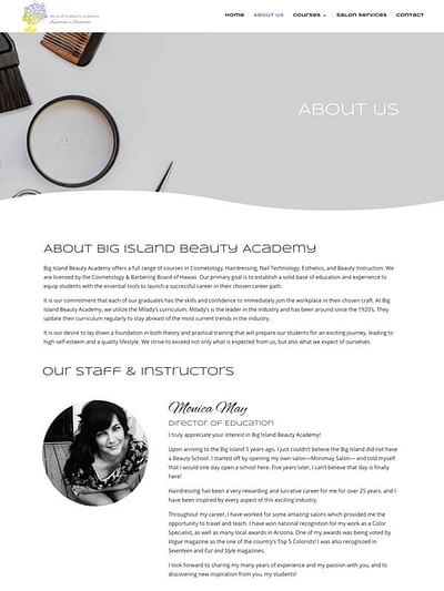 Big Island Beauty Academy - Webseitengestaltung