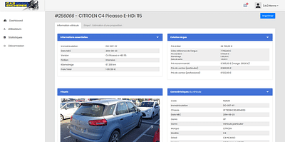 Car enchères - application web - Application web