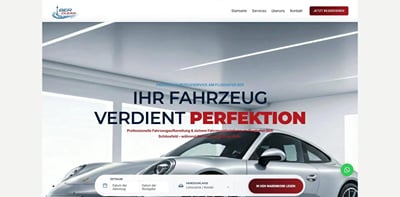 BER Clean – Website für Parken und Fahrzeugaufbereitung am BER - Webseitengestaltung