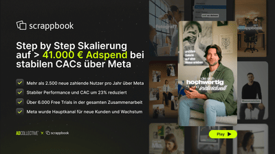Skalierbare SaaS Nutzerakquise über Meta Ads für Scrappbook - Growth Marketing