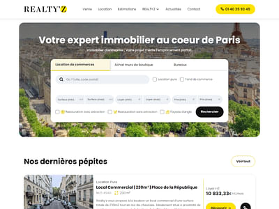 Site web - Immobilier d'entreprise - Création de site internet