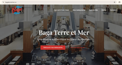 Restaurant Web Site, baga terre et mer - Community Management