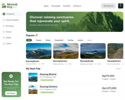 Muncak Kuy Travel & Tourism Web App - Graphic Design