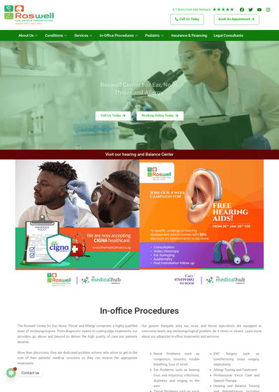Web Design for Roswell ENT Clinic - Webseitengestaltung