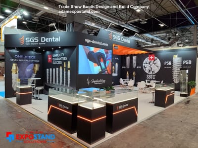Trade Show Booth Design and Build SGS Dental - Expodental IFEMA Madrid - Eventos