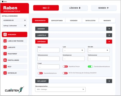 Spedition Schnittstelle Raben für SAP & JTL ERP - Webseitengestaltung