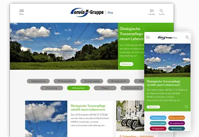 Facelift des Unternehmens-Blogs der enviaM-Gruppe - Webseitengestaltung