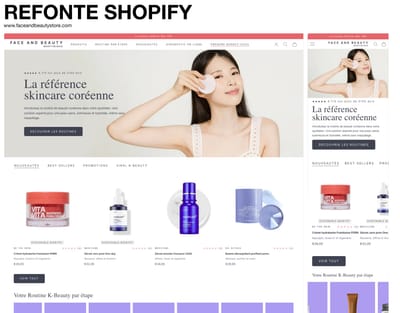 Face and Beauty : refonte de la boutique Shopify et migration - E-commerce