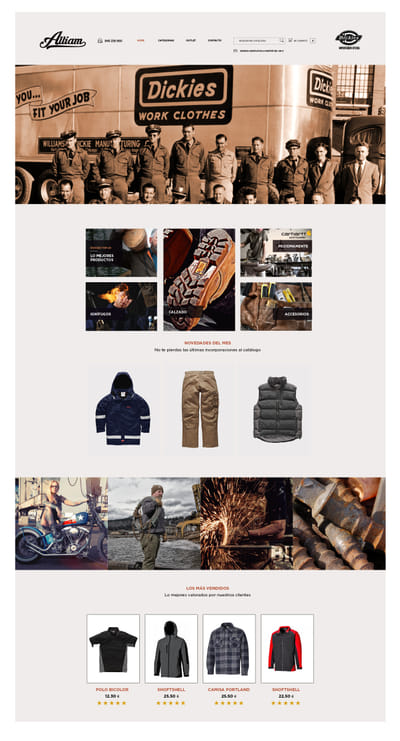 Diseño de Tienda Online Dickies - ALLIAM - Diseño Gráfico