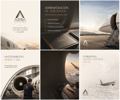 Diseño gráfico para redes sociales | Astra Aviation - Estrategia de contenidos