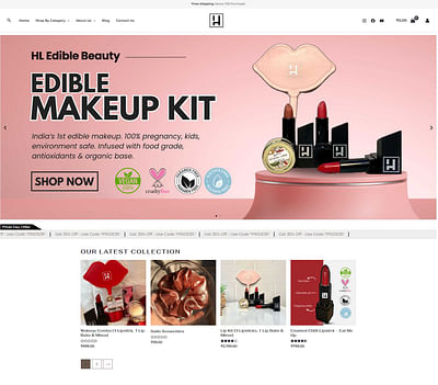 Ecommerce Website for HL Edible Beauty India - E-commerce