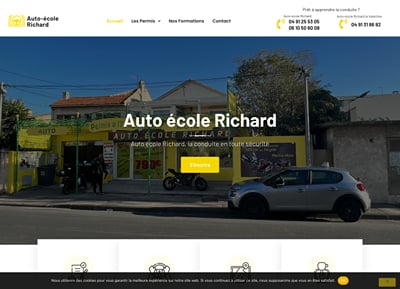 Auto-École Richard : site vitrine d'une auto-école à Marseille - Création de site internet