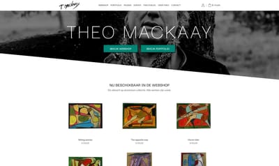 Website en webshop voor  Kunstenaar Theo Mackaay - Création de site internet