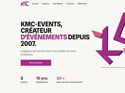 KMC Events, nouvelle identité et nouveau site - Création de site internet