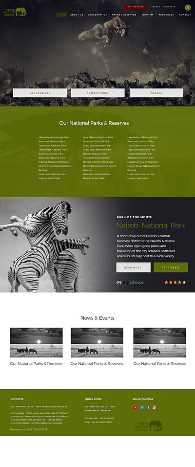 Kenya Wildlife Services Website Redesign - Application web