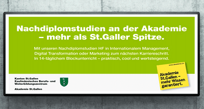 Campaign for the Academy of St.Gallen - Publicité
