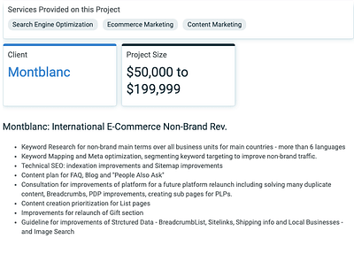 Work with Montblanc, Hamburg, Germany - SEO